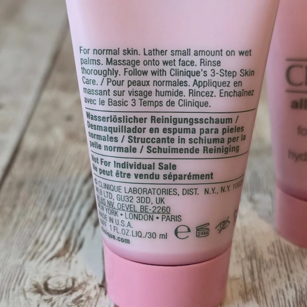 Two Clinique All About Clean Foaming Cleanser 30 ml each